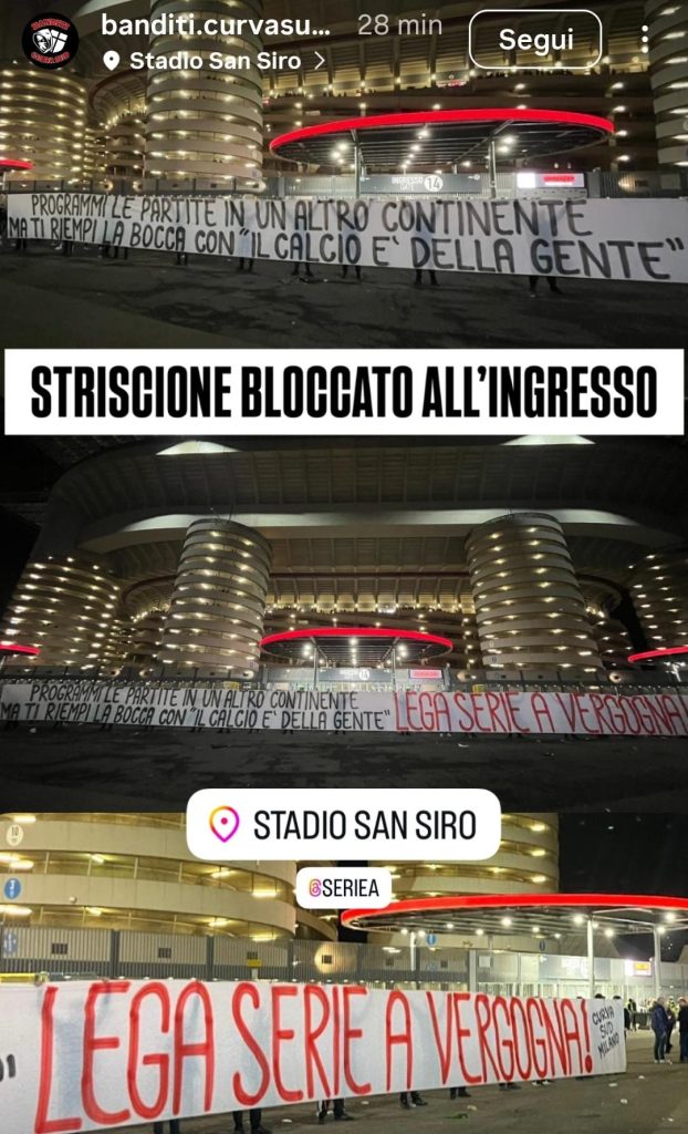 Milan Pisa, striscione della Curva Sud contro la Lega Serie A: bloccato all'ingresso! - FOTO 27 WhatsApp Image 2025 10 24 at 20.32.48
