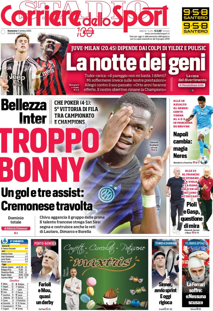Prime pagine quotidiani sportivi – 5 ottobre 2025 28 image 13