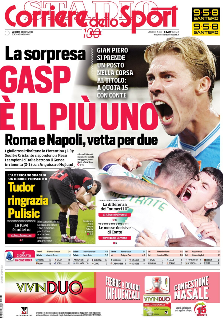 Prime pagine quotidiani sportivi – 6 ottobre 2025 28 image 16