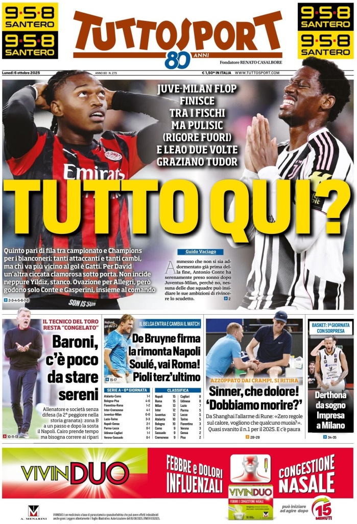 Prime pagine quotidiani sportivi – 6 ottobre 2025 29 image 17
