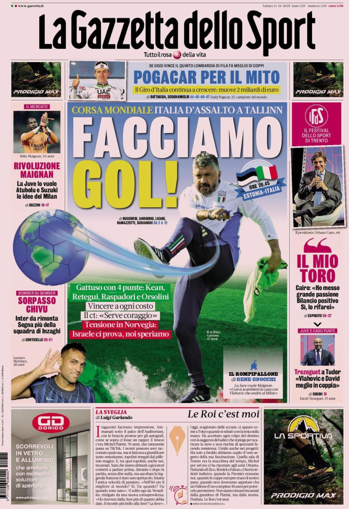 Prime pagine quotidiani sportivi – 11 ottobre 2025 27 image 32
