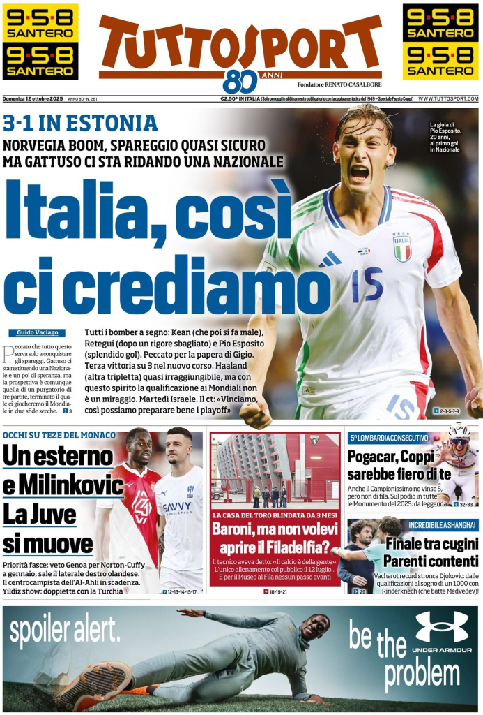 Prime pagine quotidiani sportivi – 12 ottobre 2025 29 image 38