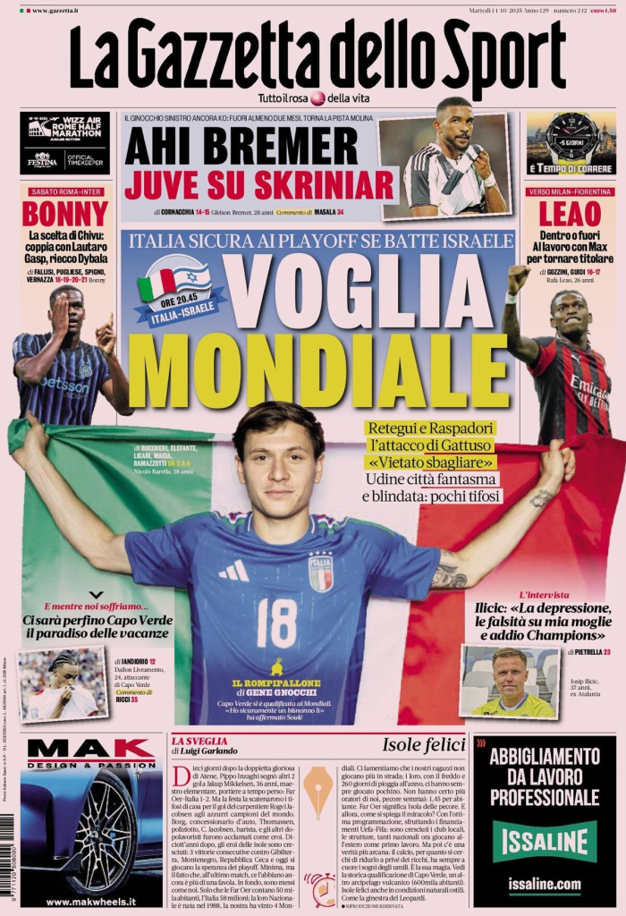 Prime pagine quotidiani sportivi – 14 ottobre 2025 27 image 43