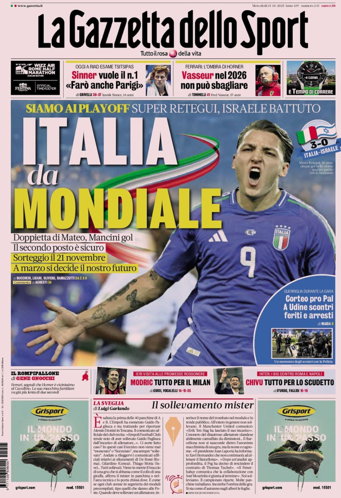 Prime pagine quotidiani sportivi – 15 ottobre 2025 27 image 46