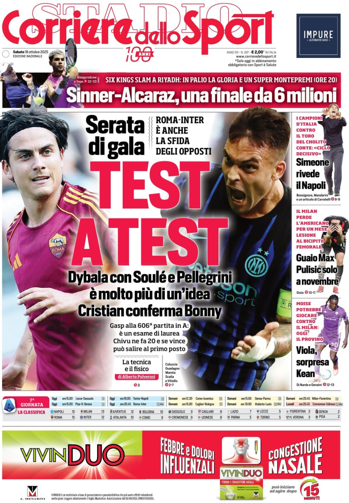 Prime pagine quotidiani sportivi – 18 ottobre 2025 28 image 56