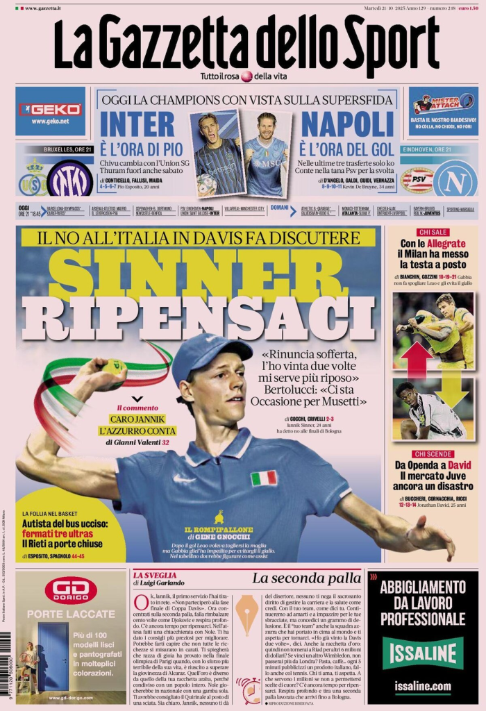 Prime pagine quotidiani sportivi – 21 ottobre 2025 27 image 64