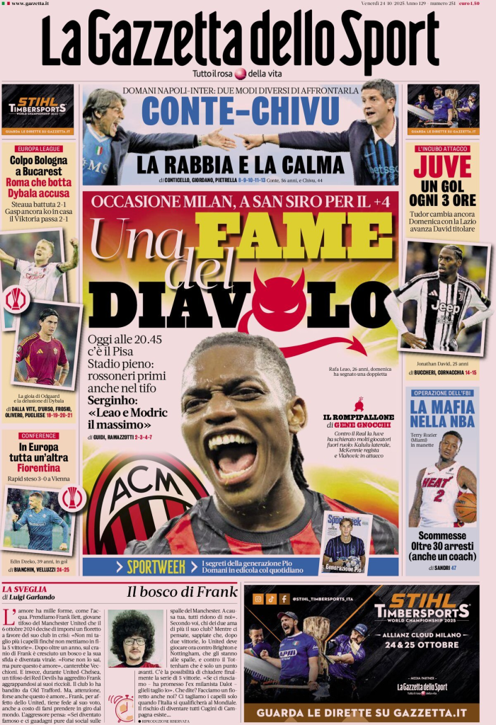 Prime pagine quotidiani sportivi – 24 ottobre 2025 27 image 73
