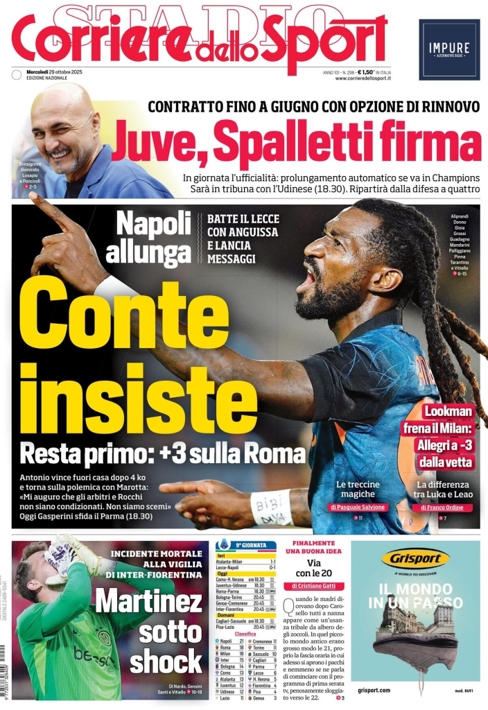 Prime pagine quotidiani sportivi – 29 ottobre 2025 28 image 90