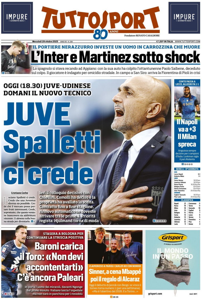 Prime pagine quotidiani sportivi – 29 ottobre 2025 29 image 91
