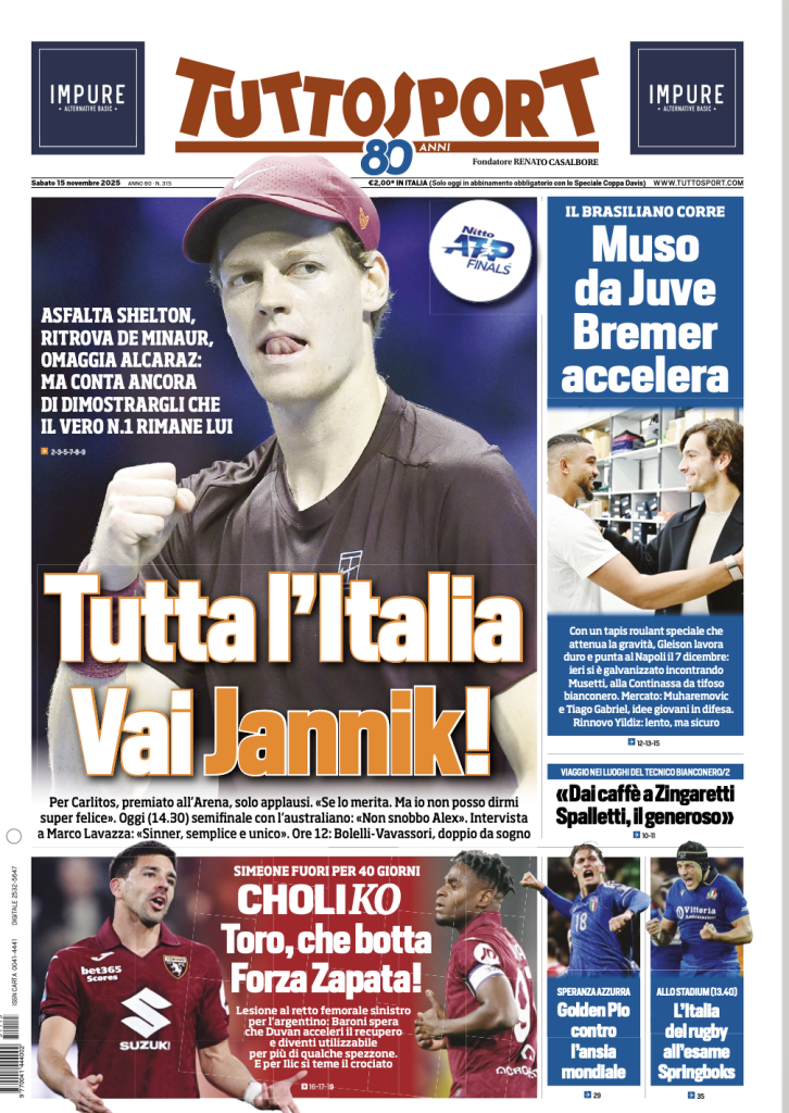 Prime pagine quotidiani sportivi – 15 novembre 2025 27 Screenshot 2025 11 15 alle 09.13.55
