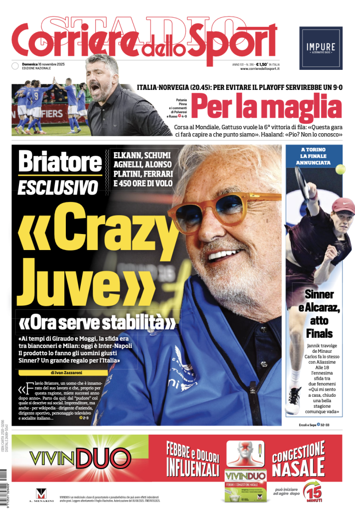 Prime pagine quotidiani sportivi – 16 novembre 2025 27 Screenshot 2025 11 16 alle 09.12.16