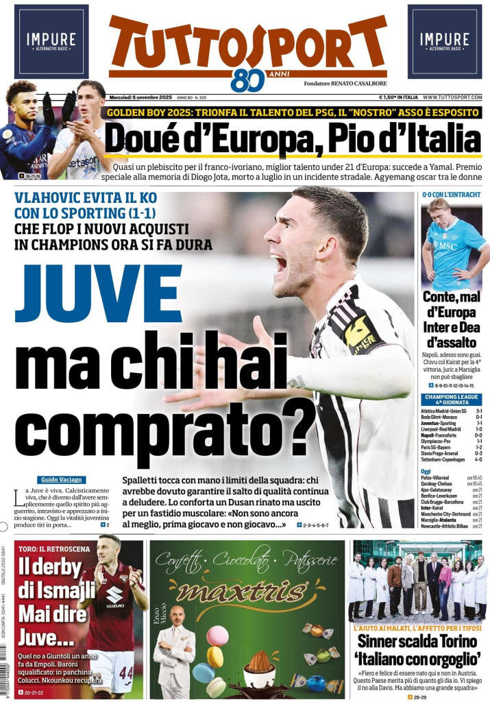 Prime pagine quotidiani sportivi – 5 novembre 2025 29 image 14