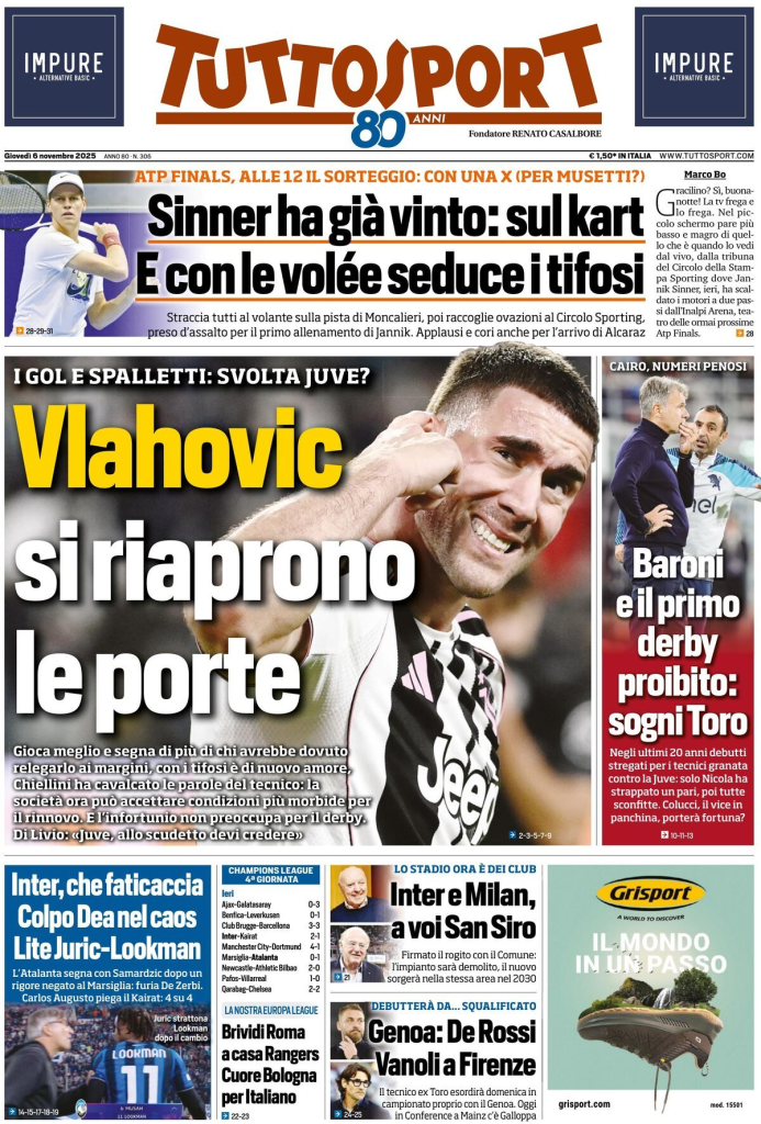 Prime pagine quotidiani sportivi – 6 novembre 2025 29 image 17