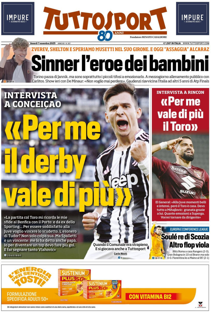 Prime pagine quotidiani sportivi – 7 novembre 2025 29 image 20