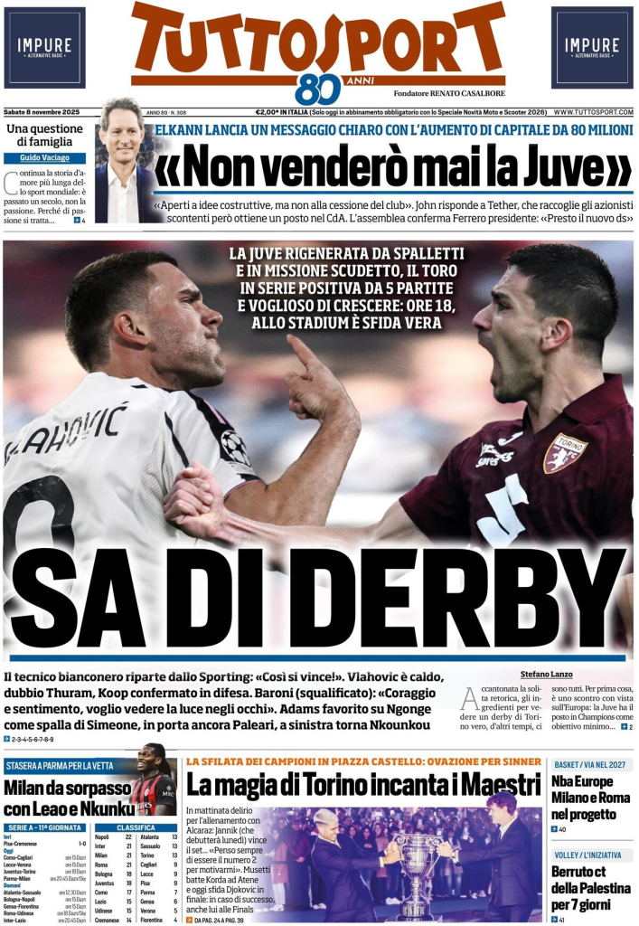 Prime pagine quotidiani sportivi – 8 novembre 2025 29 image 23