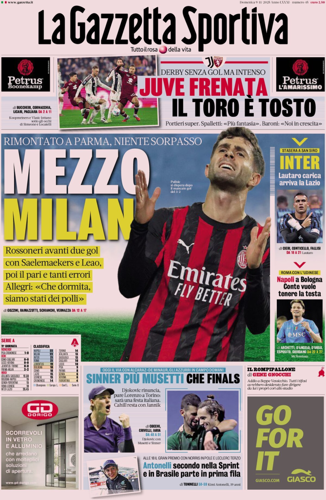 Prime pagine quotidiani sportivi – 9 novembre 2025 27 image 24