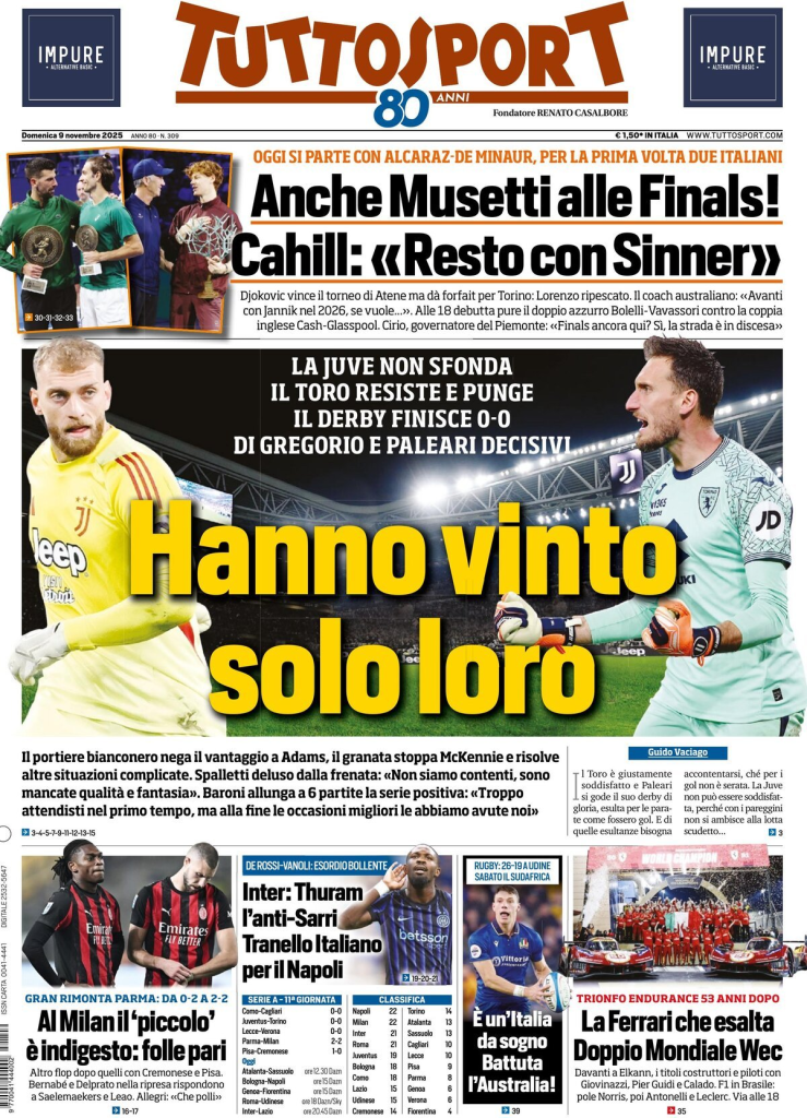 Prime pagine quotidiani sportivi – 9 novembre 2025 29 image 26