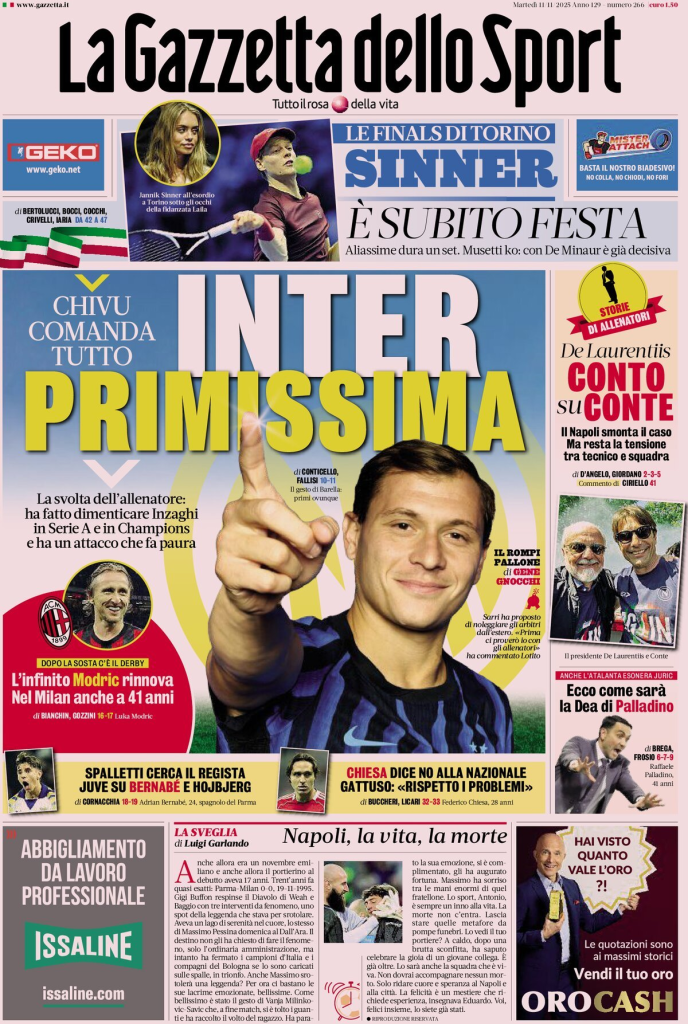 Prime pagine quotidiani sportivi – 11 novembre 2025 27 image 30