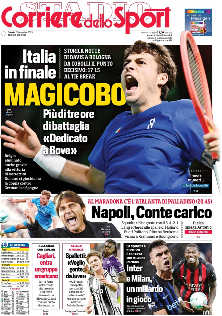 Prime pagine quotidiani sportivi – 22 novembre 2025 28 image 60