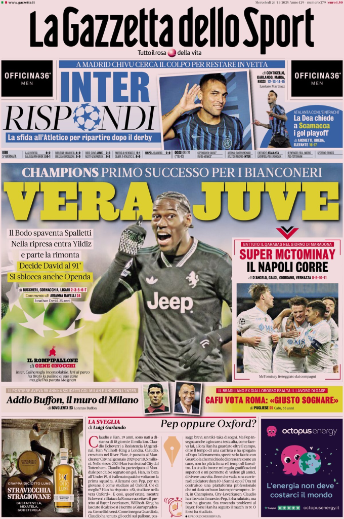 Prime pagine quotidiani sportivi – 26 novembre 2025 28 image 72
