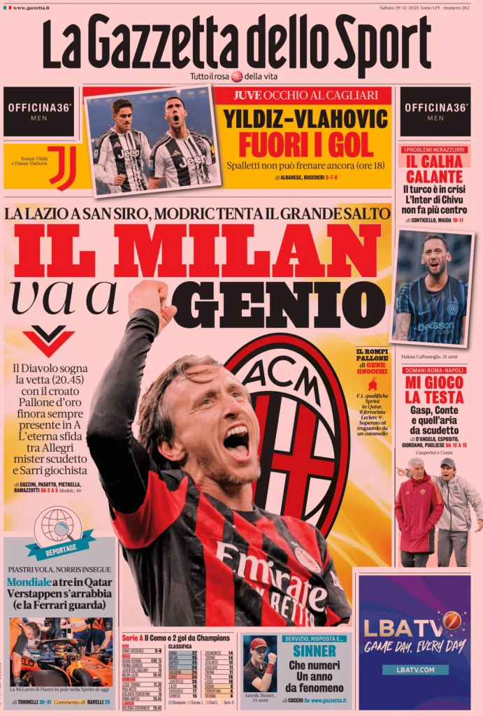 Prime pagine quotidiani sportivi – 29 novembre 2025 27 image 80