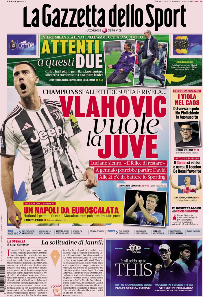 Prime pagine quotidiani sportivi – 4 novembre 2025 27 image 9