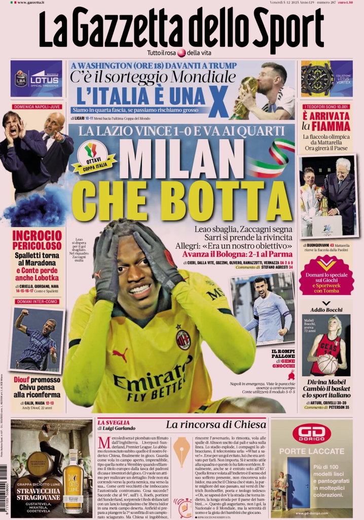 Prime pagine quotidiani sportivi – 5 dicembre 2025 27 image 13