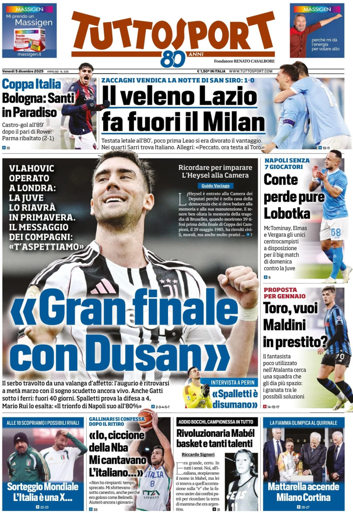 Prime pagine quotidiani sportivi – 5 dicembre 2025 29 image 15