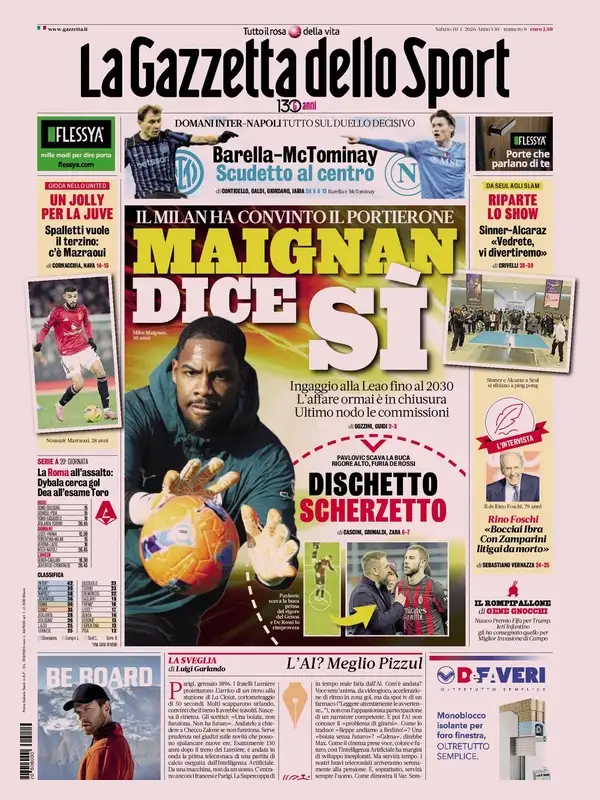 Prime pagine quotidiani sportivi – 10 gennaio 2026 2 image 19