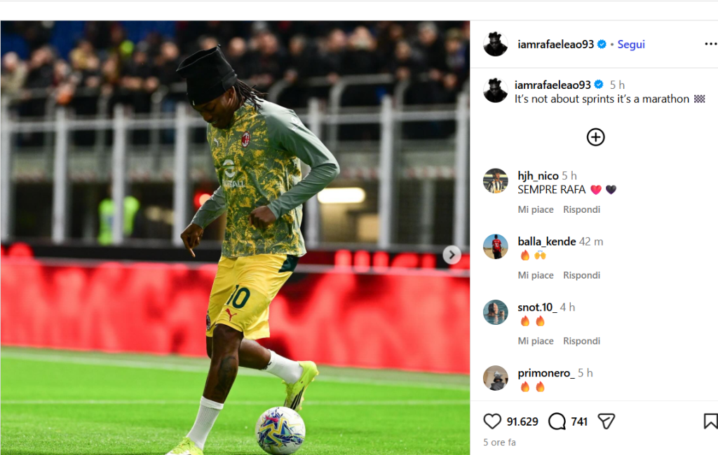 Leao crede ancora nello Scudetto: il messaggio social dell'attaccante rossonero non lascia dubbi! - FOTO 27 Immagine 2026 02 19 151600