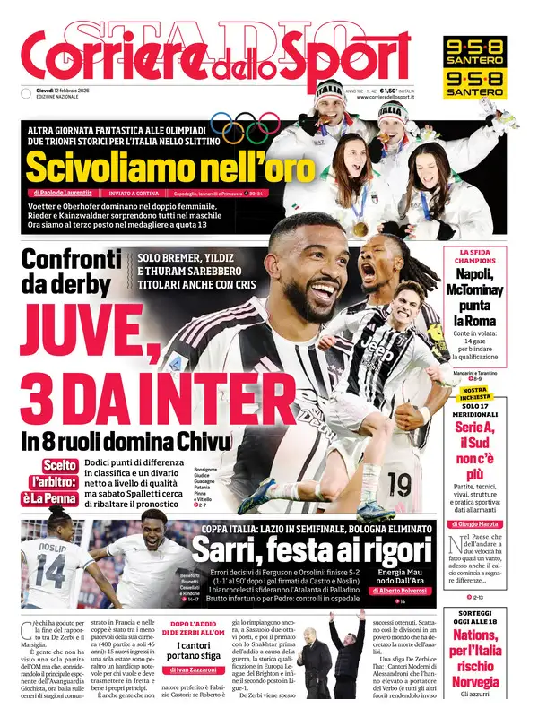 Le prime pagine dei quotidiani sportivi – 12 febbraio 2026 28 image 16