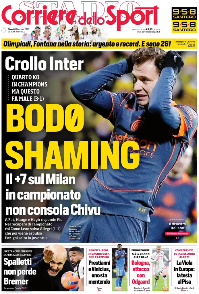 Le prime pagine dei principali quotidiani sportivi - 19 febbraio 2026 28 image 23