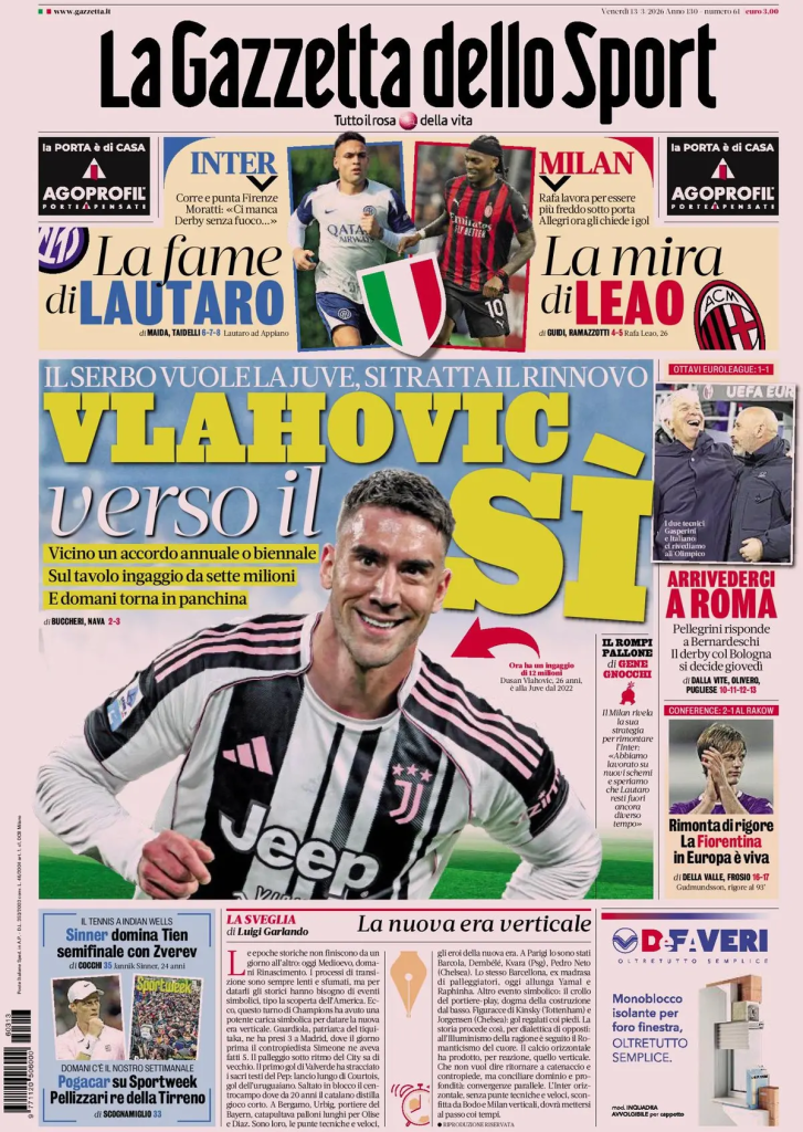 Le prime pagine dei principali quotidiani sportivi – 13 marzo 2026 27 image 16