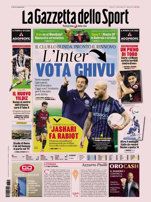 Le prime pagine dei principali quotidiani sportivi – 14 marzo 2026 28 image 20