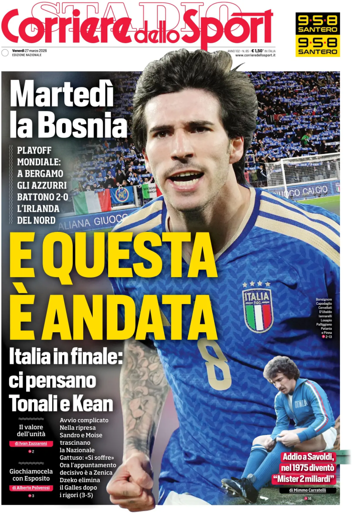 Le prime pagine dei principali quotidiani sportivi – 27 marzo 2026 28 image 36