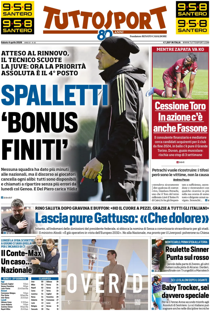 Le prime pagine dei quotidiani sportivi – 4 aprile 2026 29 image 2