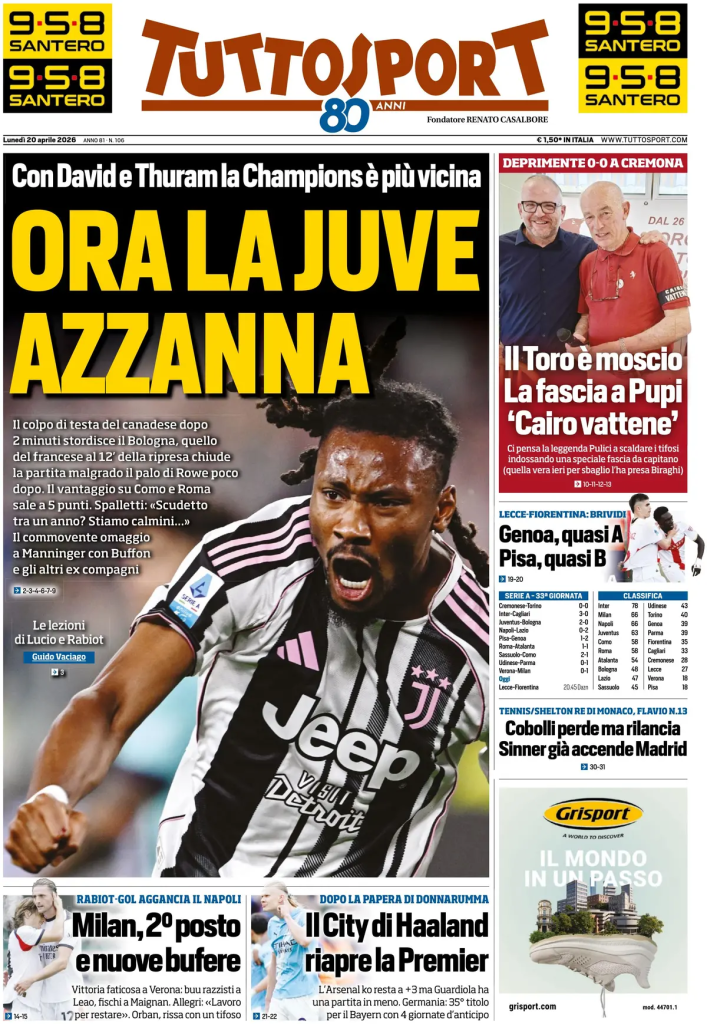 Le prime pagine dei quotidiani sportivi – 20 aprile 2026 27 image 25