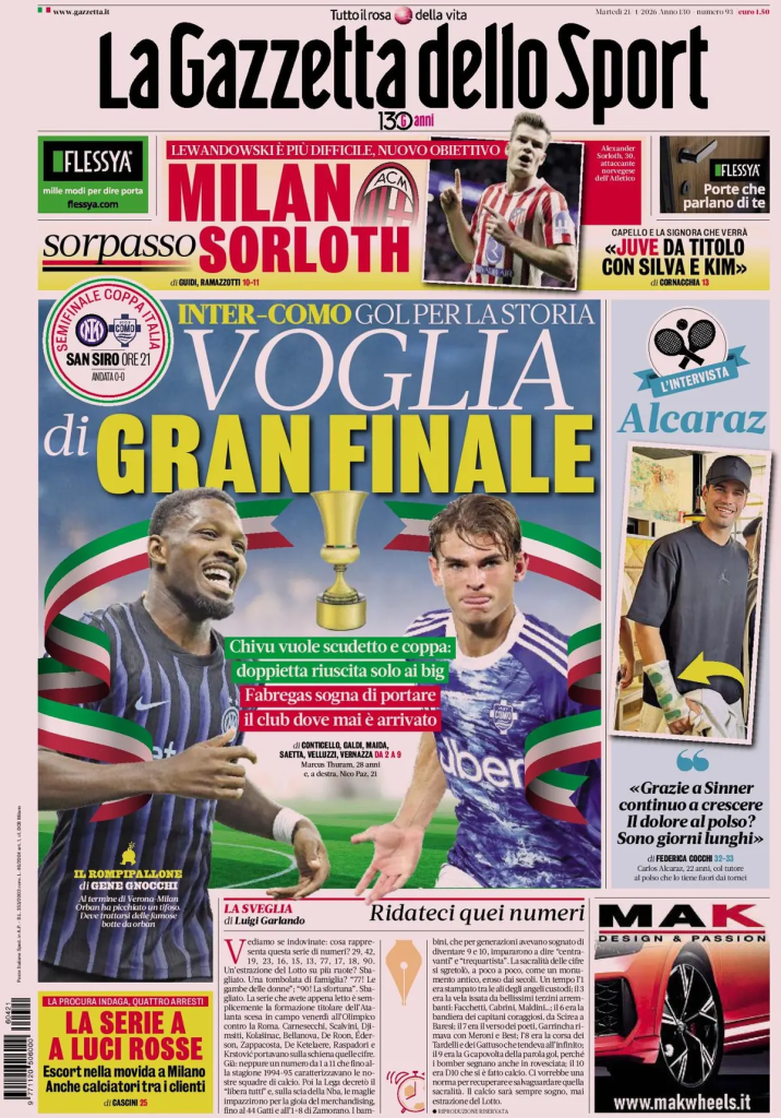 Le prime pagine dei quotidiani sportivi – 21 aprile 2026 29 image 30