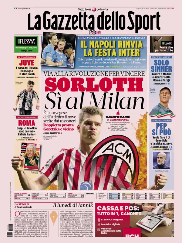 Le prime pagine dei quotidiani sportivi – 25 aprile 2026 27 image 31