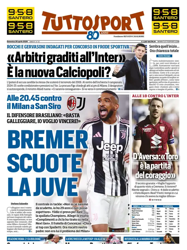 Le prime pagine dei quotidiani sportivi – 26 aprile 2026 29 image 36