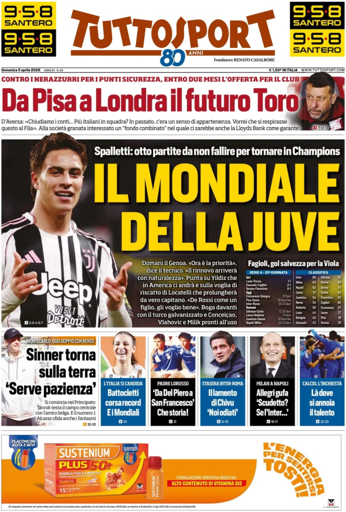 Le prime pagine dei quotidiani sportivi – 5 aprile 2026 29 image 5