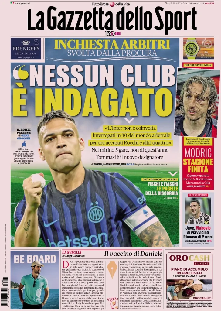 Le prime pagine dei quotidiani sportivi – 28 aprile 2026 27 la gazzetta dello sport 0403022pc8s5y