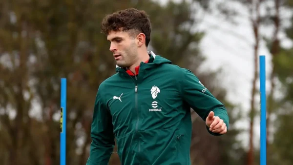 Pulisic durante l'allenamento