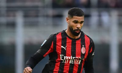 Durante un'azione, a mezzo busto, inquadratura del giocatore del Milan Ruben Loftus Cheek