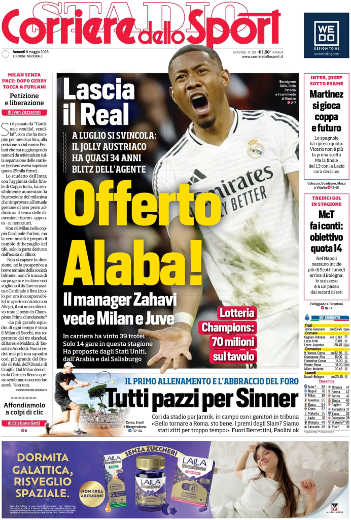 Le prime pagine dei quotidiani sportivi – 08 maggio 2026 28 image 8