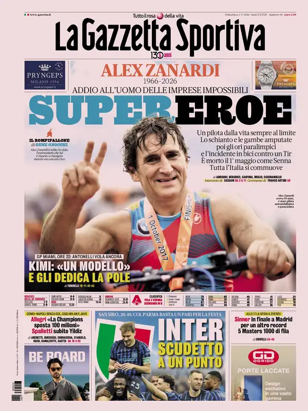 Le prime pagine dei quotidiani sportivi – 03 maggio 2026 29 la gazzetta dello sport