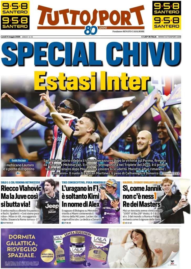 Le prime pagine dei quotidiani sportivi – 04 maggio 2026 29 tuttosport 020801zifabbd