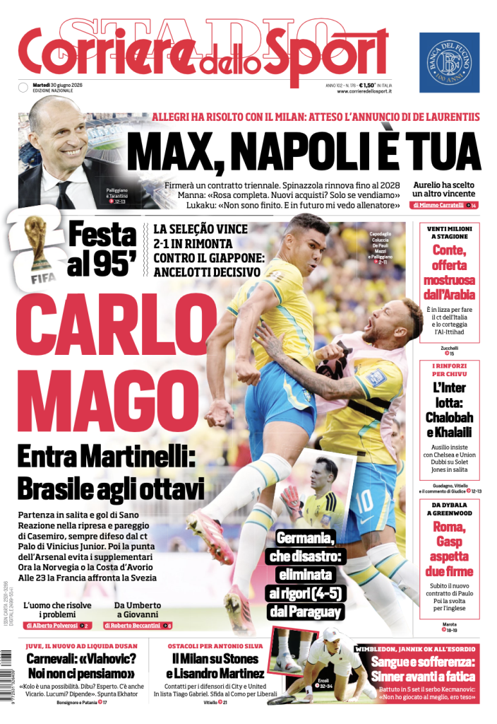 Le prime pagine dei quotidiani sportivi – 30 giugno 2026 2 Screenshot 2026 06 30 alle 09.28.07
