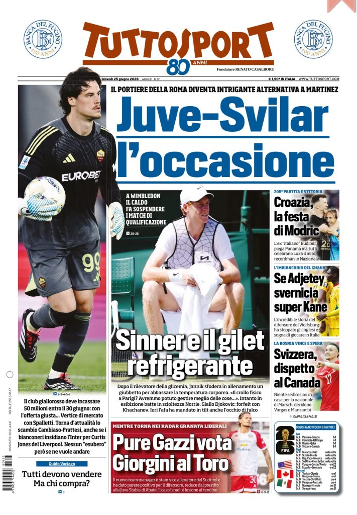 Le prime pagine dei quotidiani sportivi – 25 giugno 2026 3 WhatsApp Image 2026 06 25 at 09.18.25