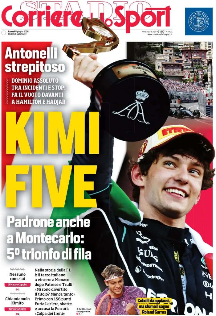 Le prime pagine dei quotidiani sportivi – 08 giugno 2026 3 corriere dello sport 020437oaie8v6